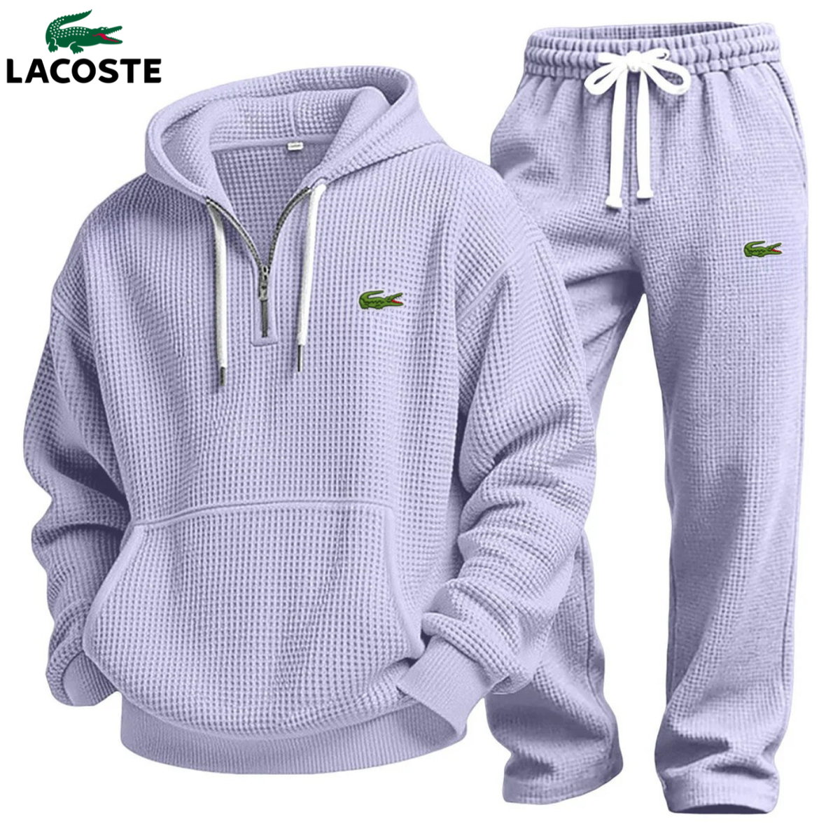 Men's Textured Half-Zip Hoodie & Jogger Tracksuit