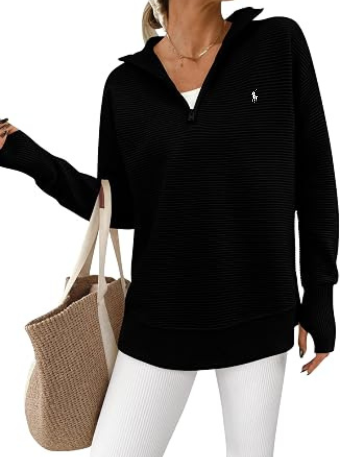 Textured Quarter-Zip Sweater