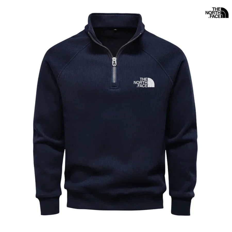 Men's Ribbed Raglan Quarter-Zip Sweater