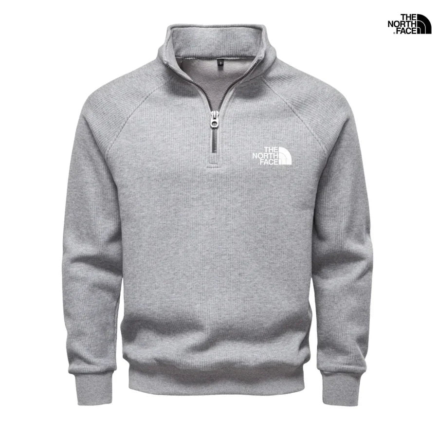Men's Ribbed Raglan Quarter-Zip Sweater