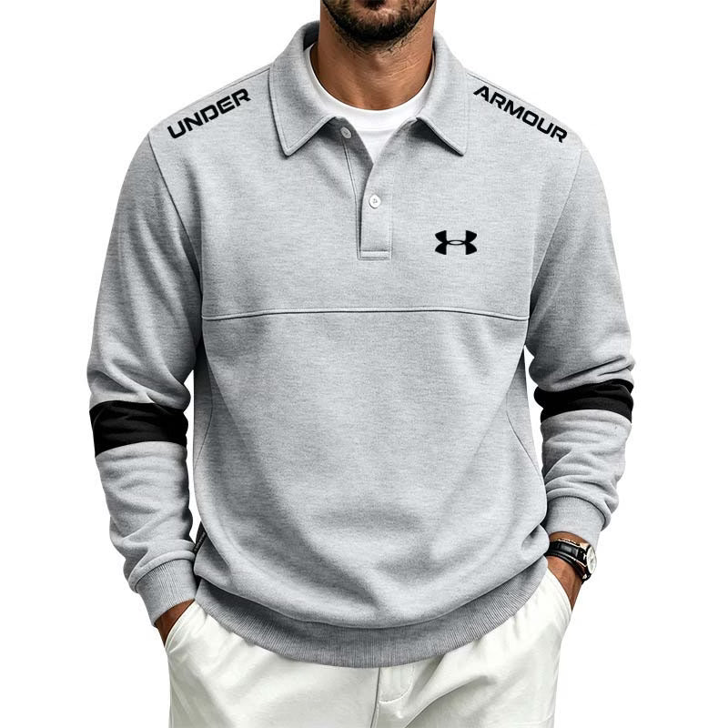 Men's Contrast-Detail Long-Sleeve Polo