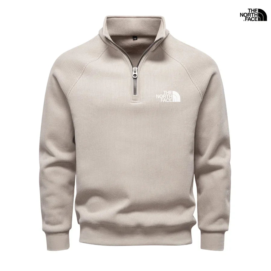 Men's Ribbed Raglan Quarter-Zip Sweater