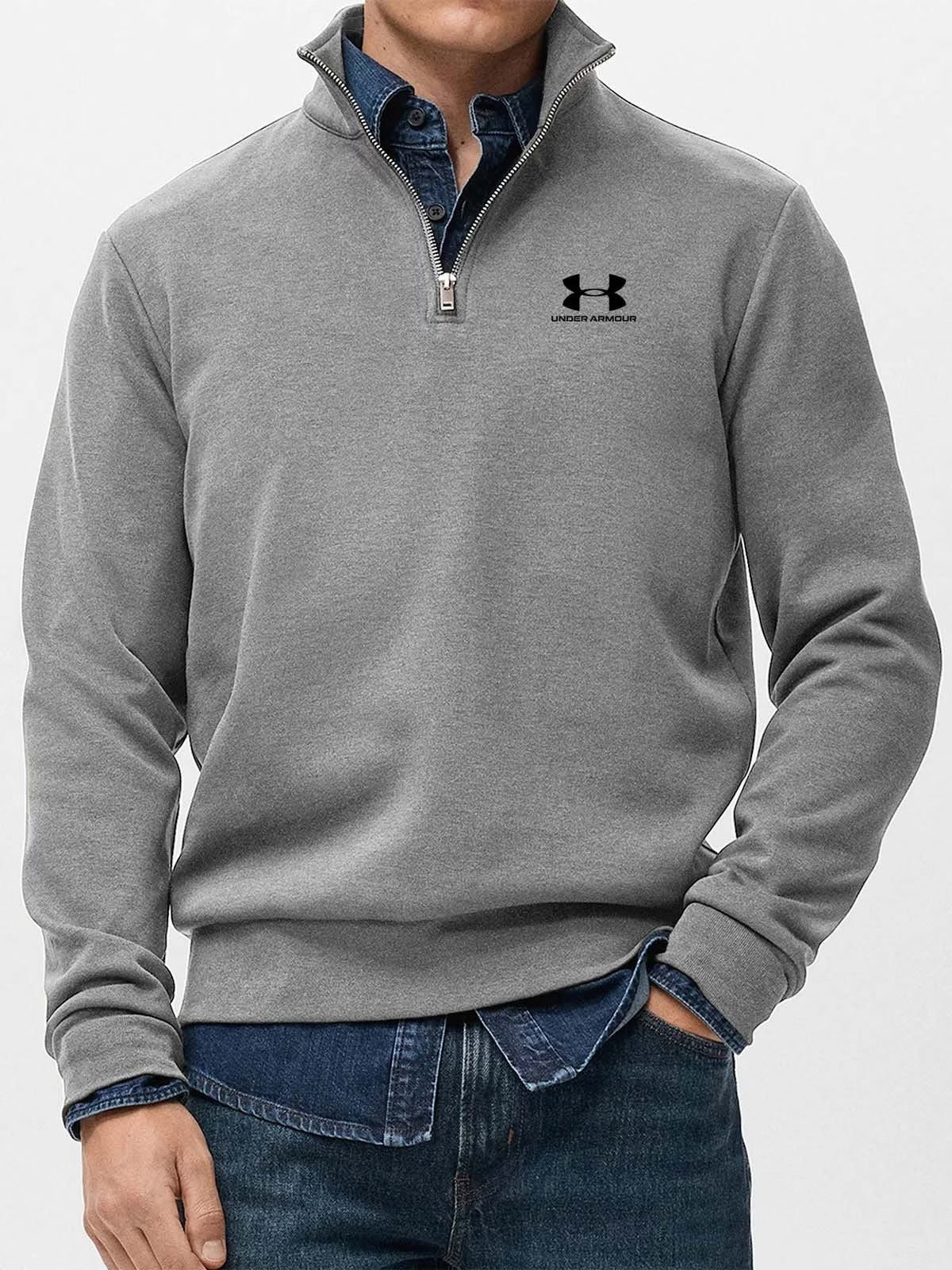 Men's Stand-Collar Quarter-Zip Pullover