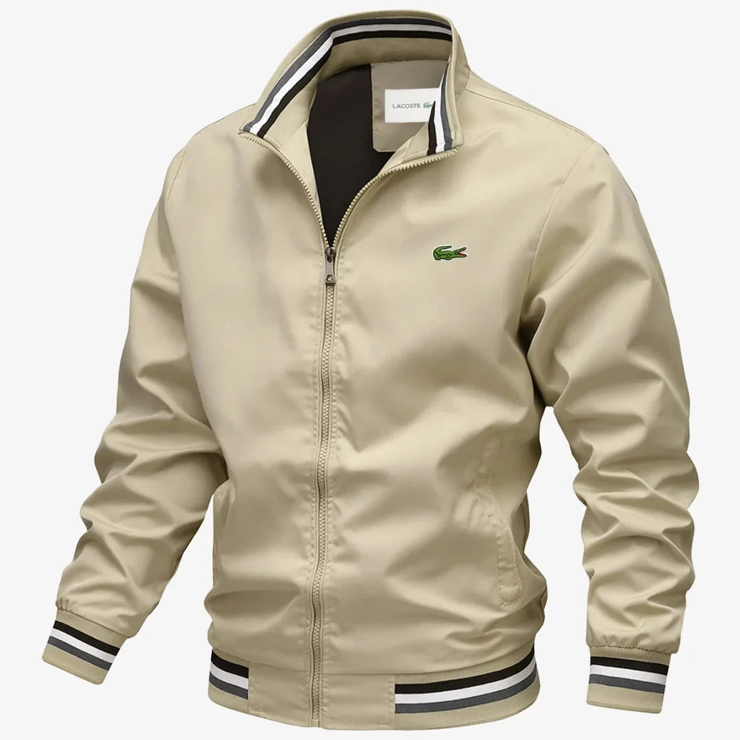 Men's Striped-Trim Zip Bomber Jacket