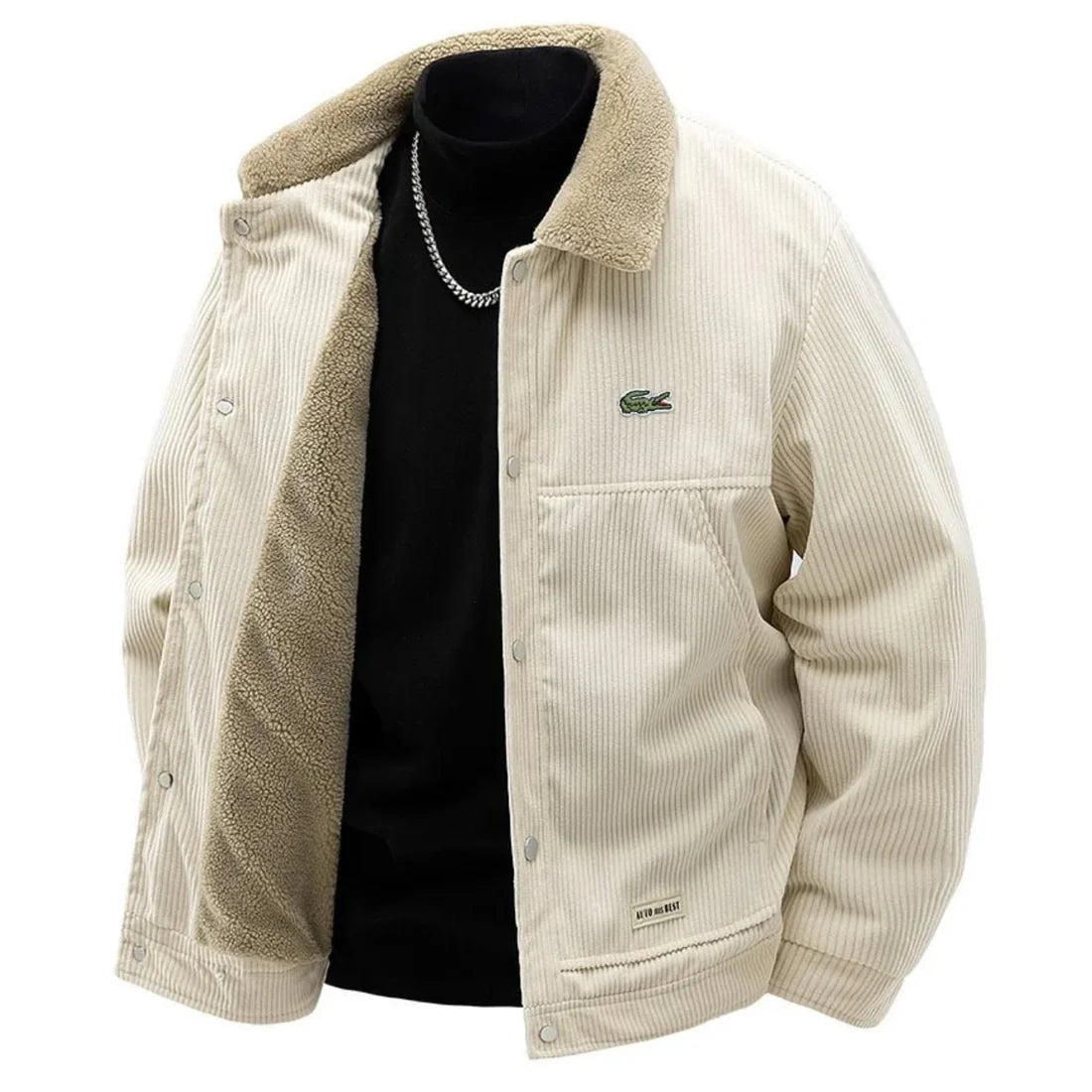 Men's Contrast-Collar Snap-Front Jacket