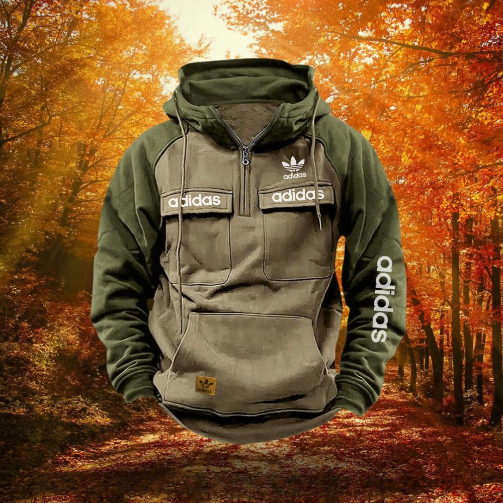 Men's Contrast Utility Pocket Hoodie