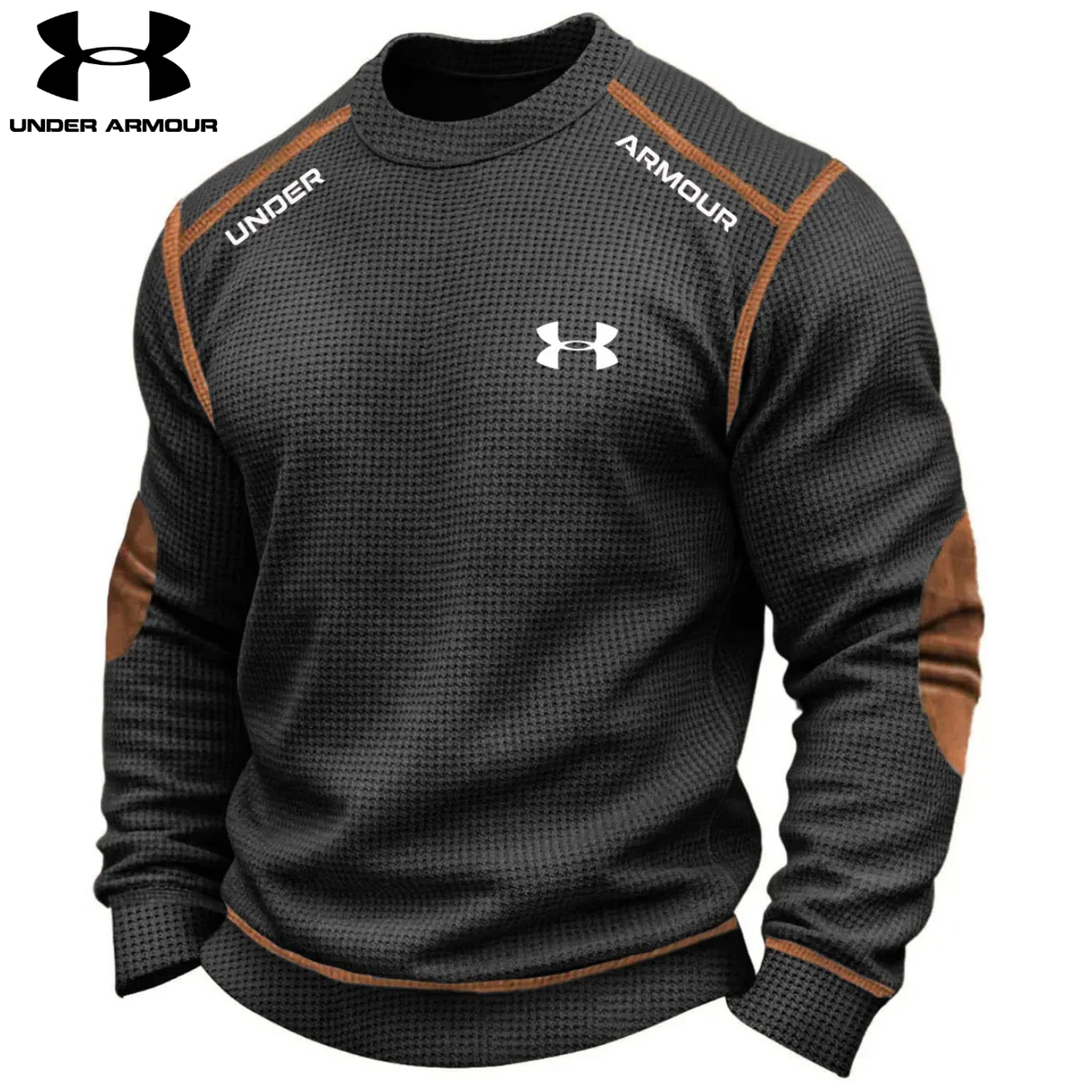 Men's Textured Contrast-Seam Crewneck Sweatshirt