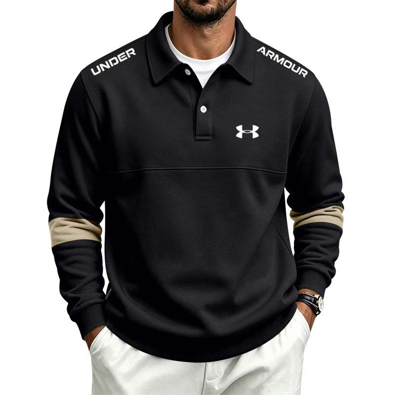 Men's Contrast-Detail Long-Sleeve Polo