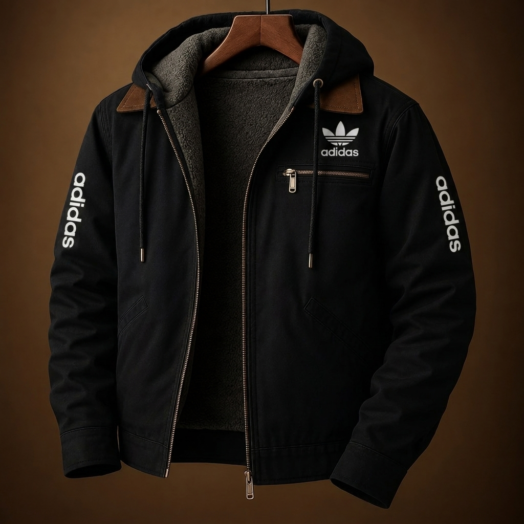 Men's Contrast-Lined Hooded Zip Jacket