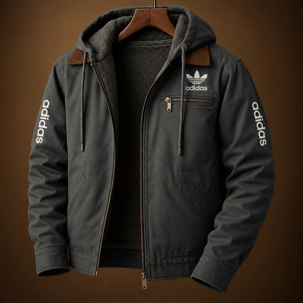 Men's Contrast-Lined Hooded Zip Jacket
