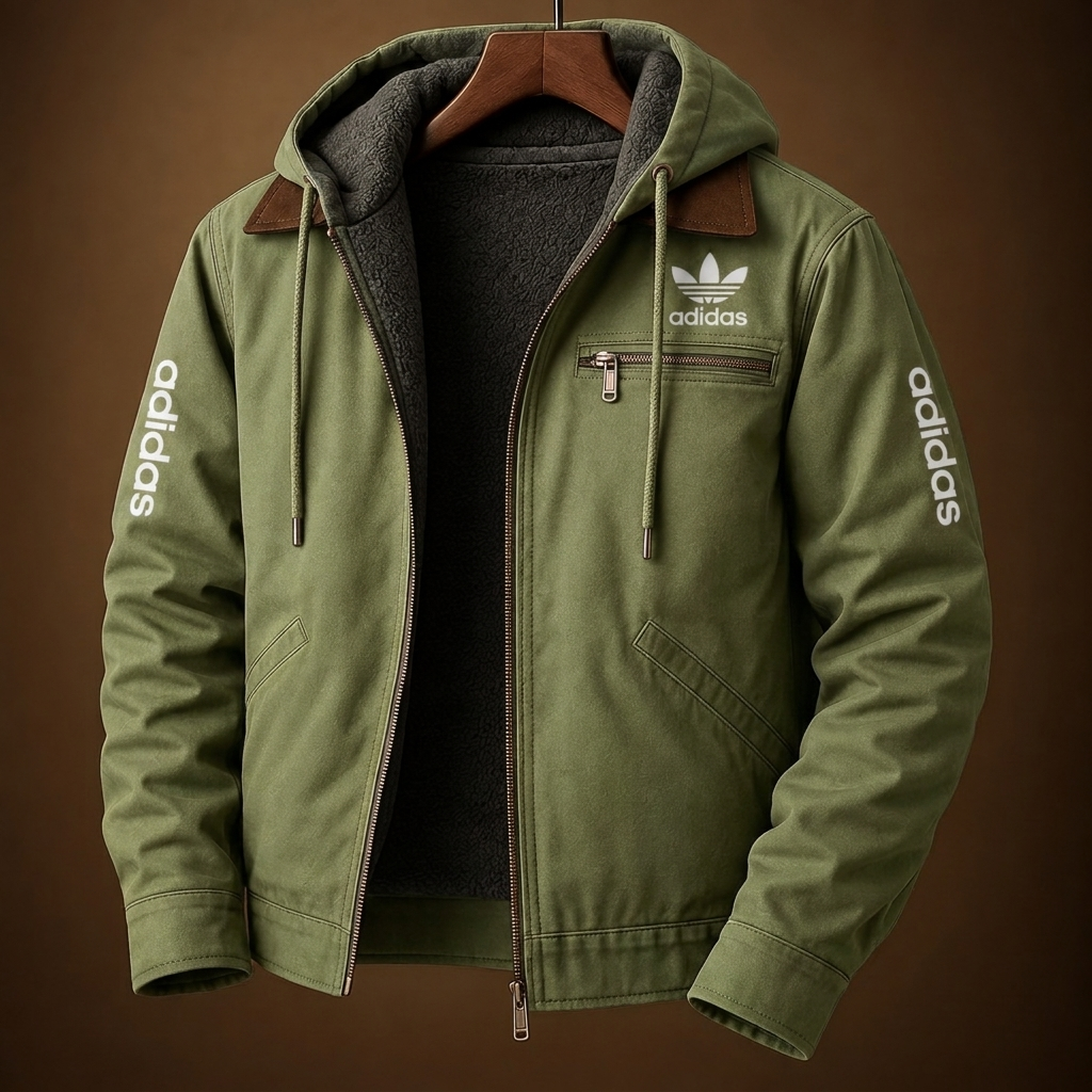 Men's Contrast-Lined Hooded Zip Jacket
