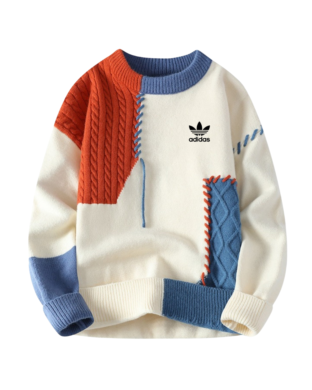 Retro Geometric Color Block Sweater