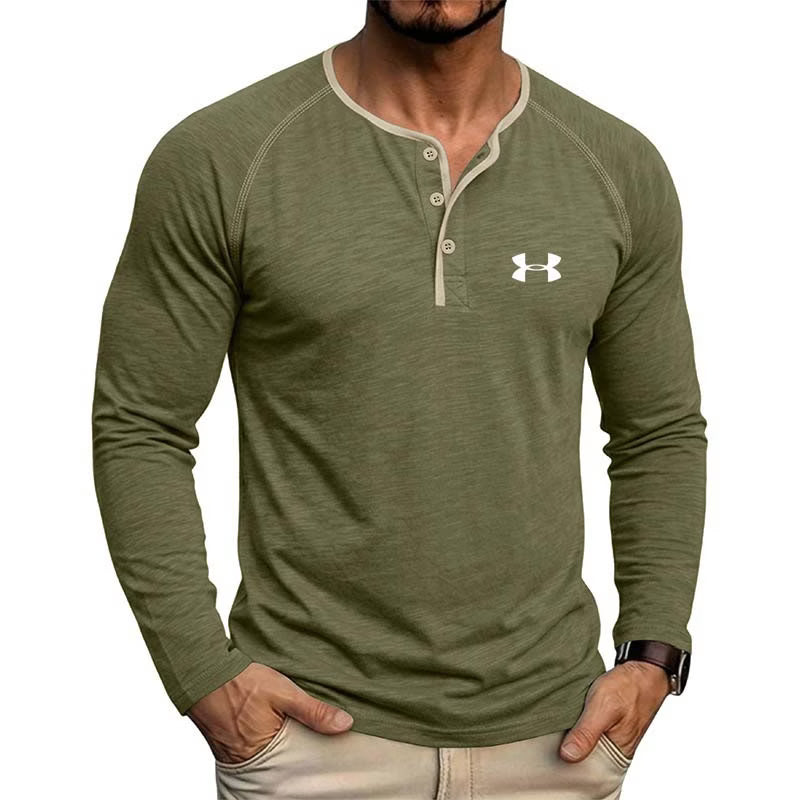 Men's Contrast-Trim Long-Sleeve Shirt