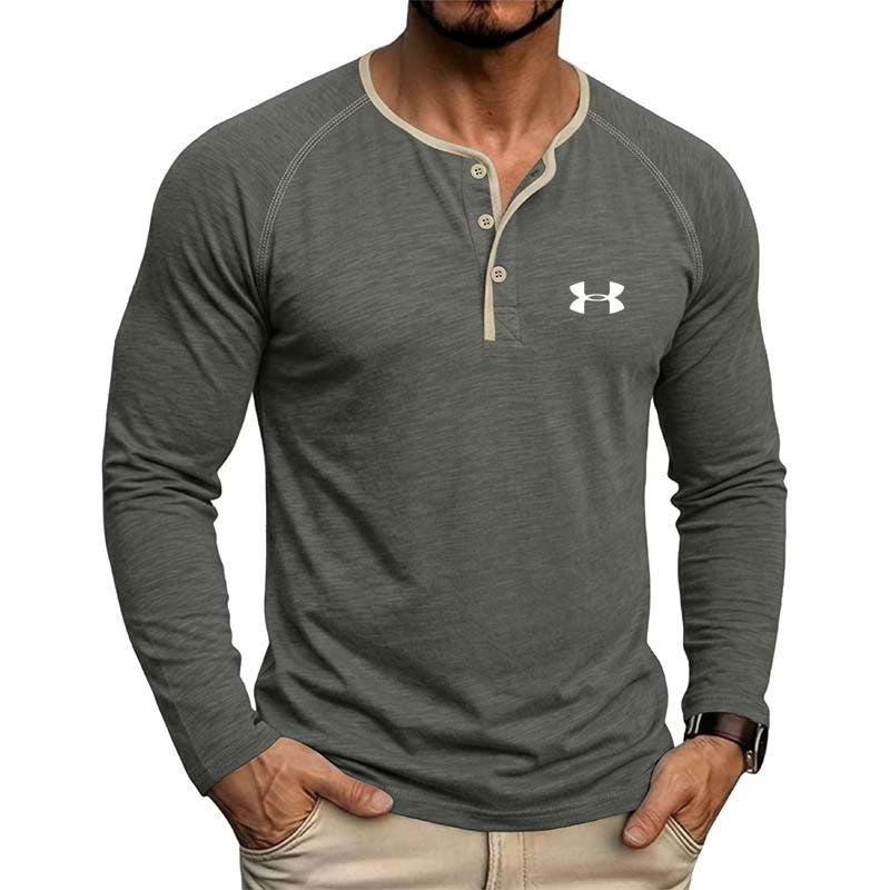 Men's Contrast-Trim Long-Sleeve Shirt