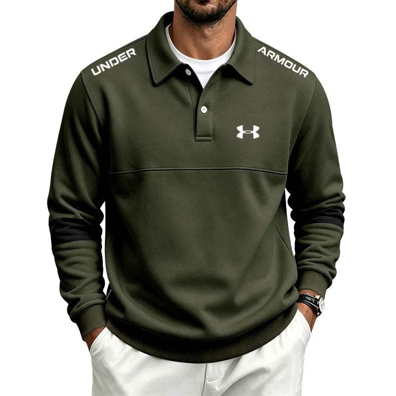 Men's Contrast-Detail Long-Sleeve Polo