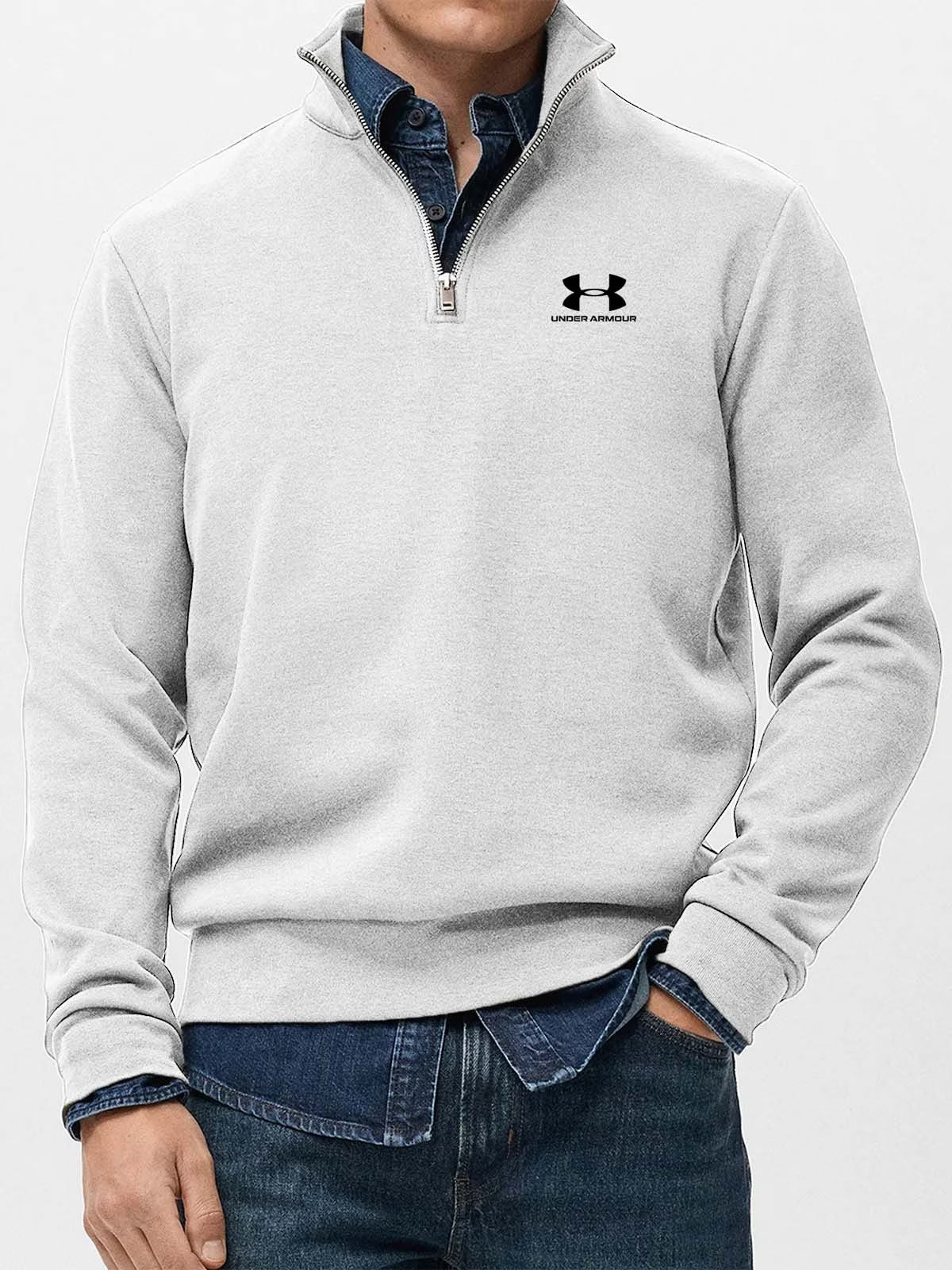 Men's Stand-Collar Quarter-Zip Pullover