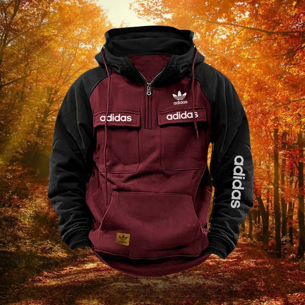 Men's Contrast Utility Pocket Hoodie
