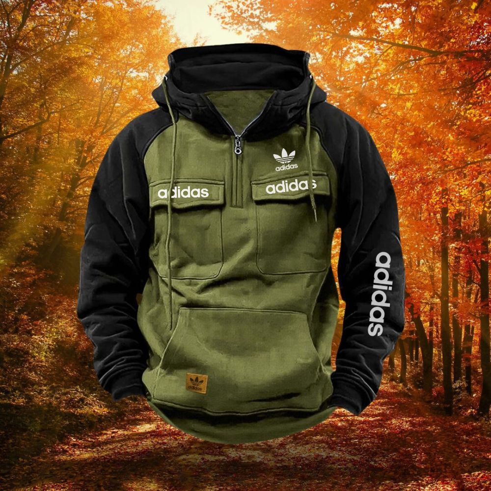 Men's Contrast Utility Pocket Hoodie