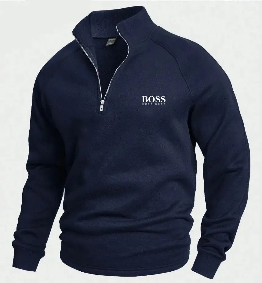 Men's Stand-Collar Quarter-Zip Sweater
