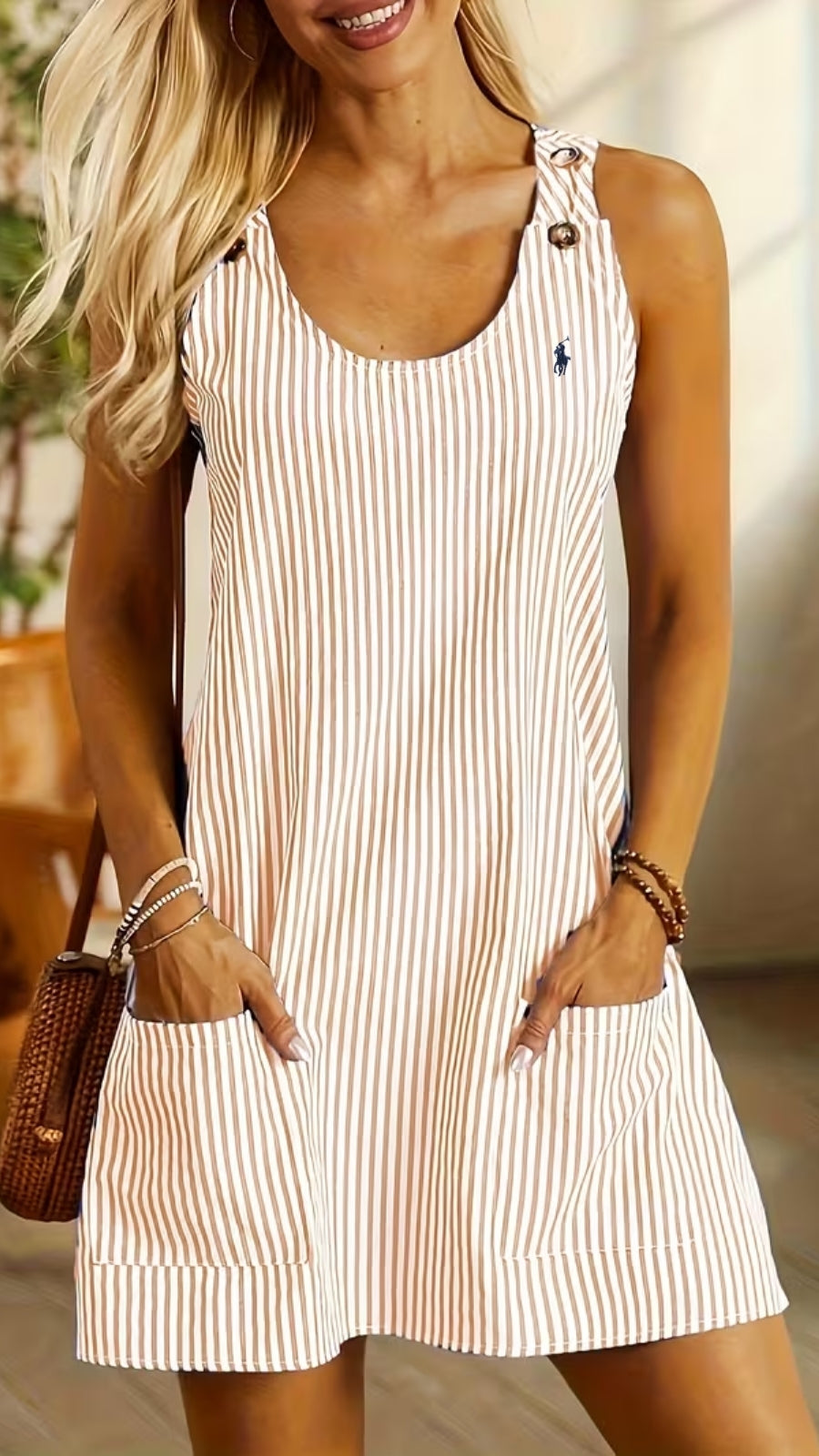 Striped Summer Dress with Pockets — LIQUIDATION PRICE