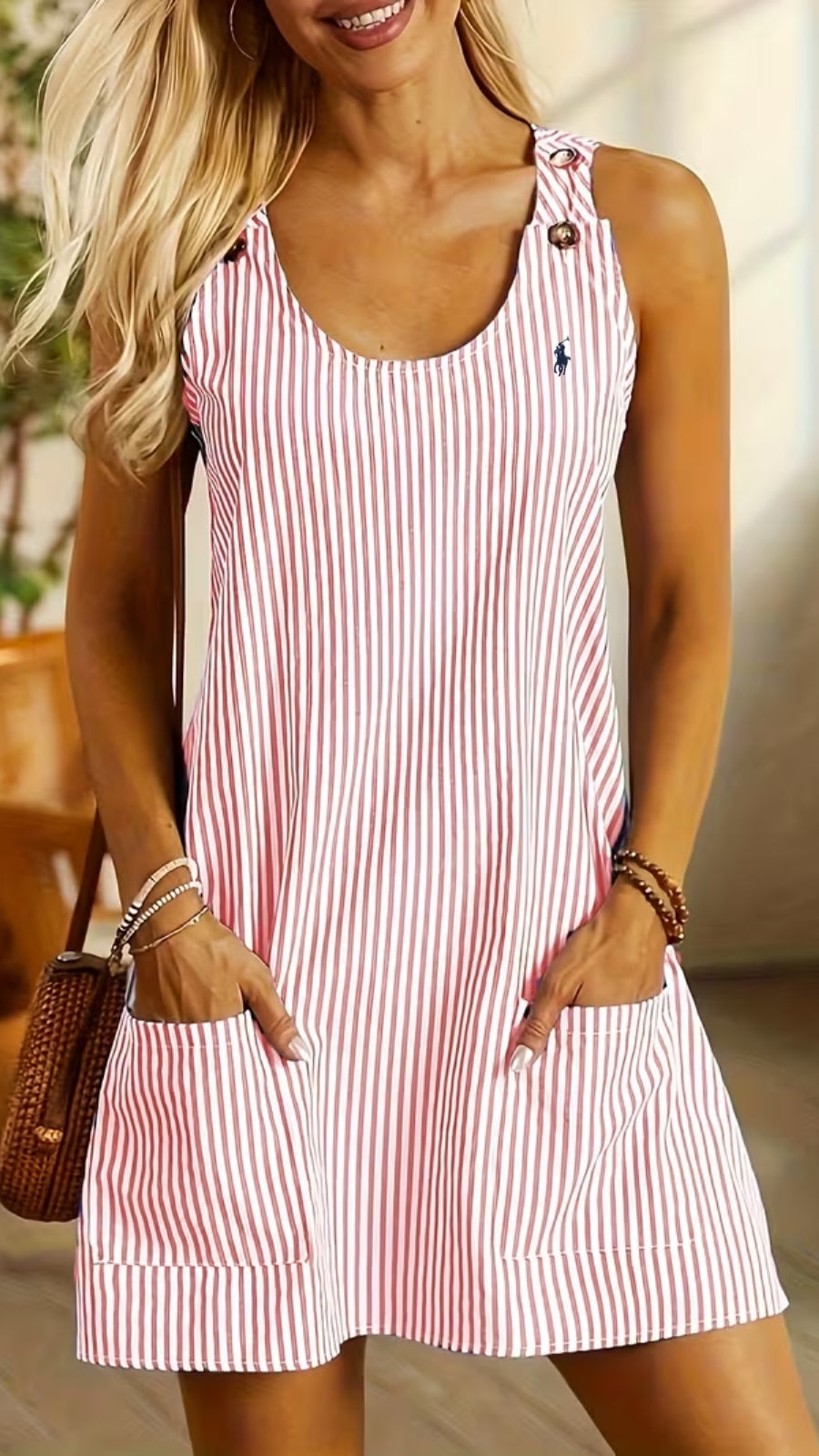 Striped Summer Dress with Pockets — LIQUIDATION PRICE