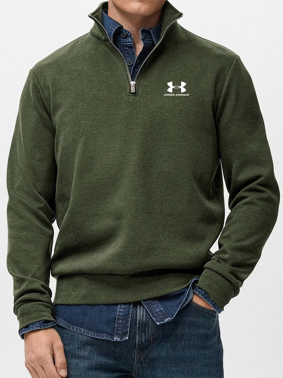 Men's Stand-Collar Quarter-Zip Pullover