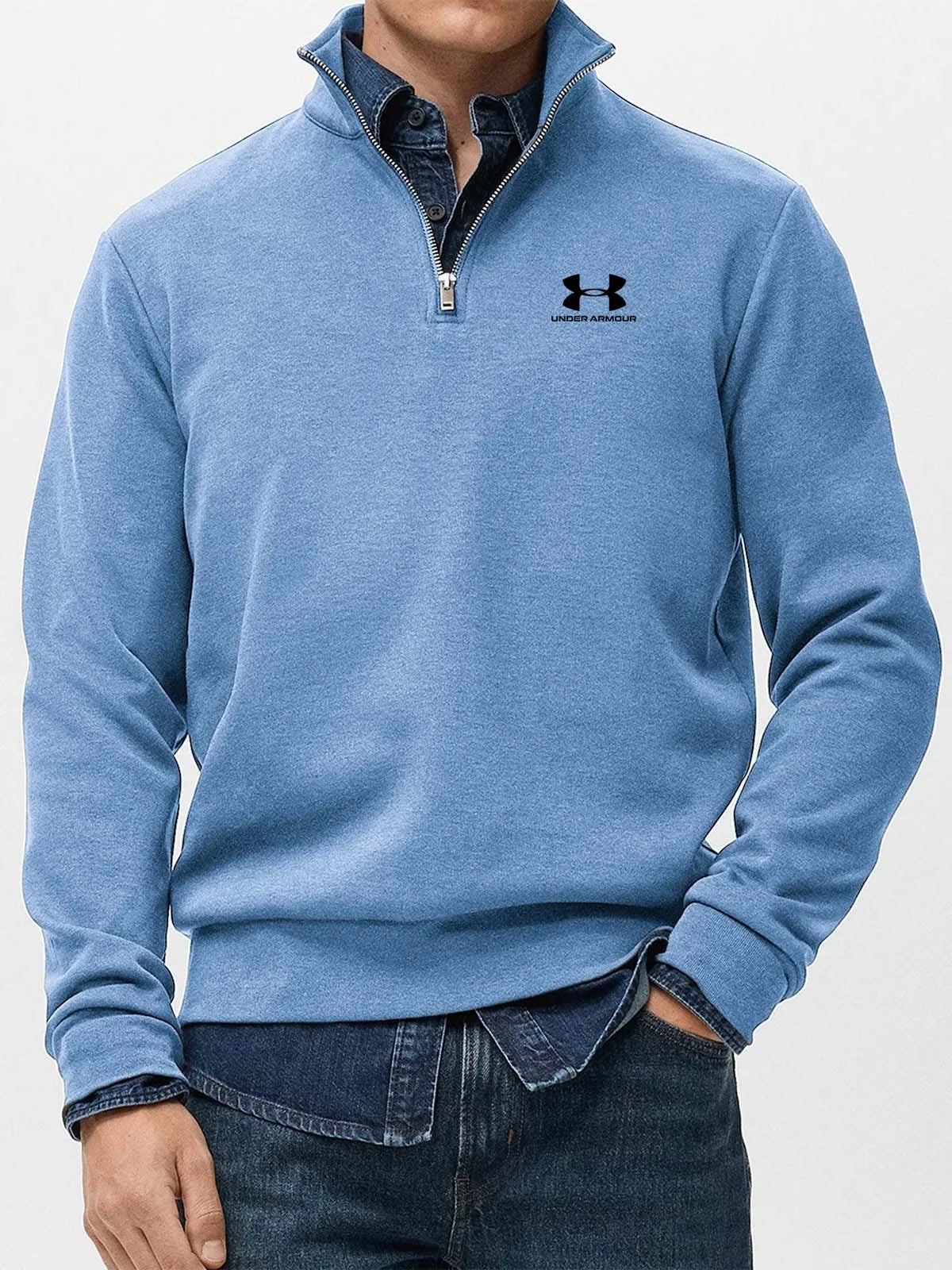 Men's Stand-Collar Quarter-Zip Pullover