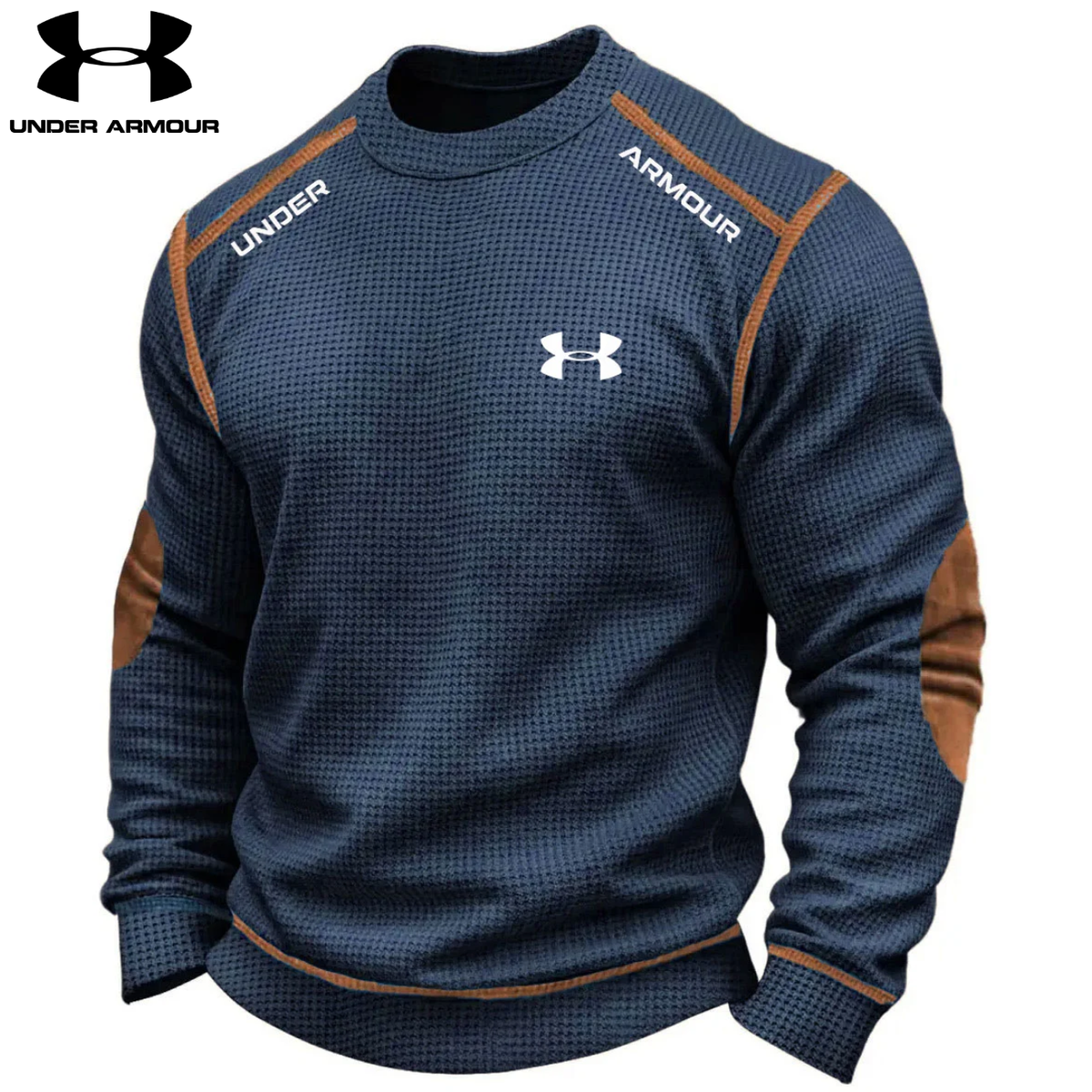 Men's Textured Contrast-Seam Crewneck Sweatshirt