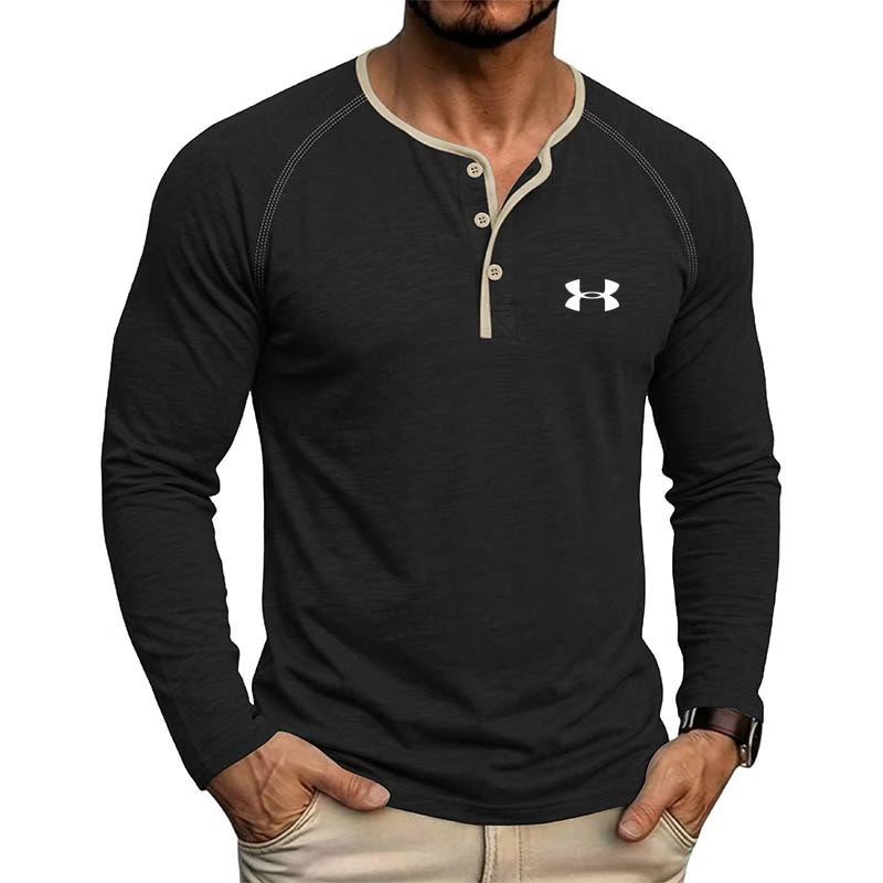 Men's Contrast-Trim Long-Sleeve Shirt