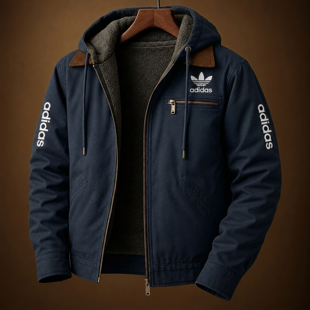 Men's Contrast-Lined Hooded Zip Jacket