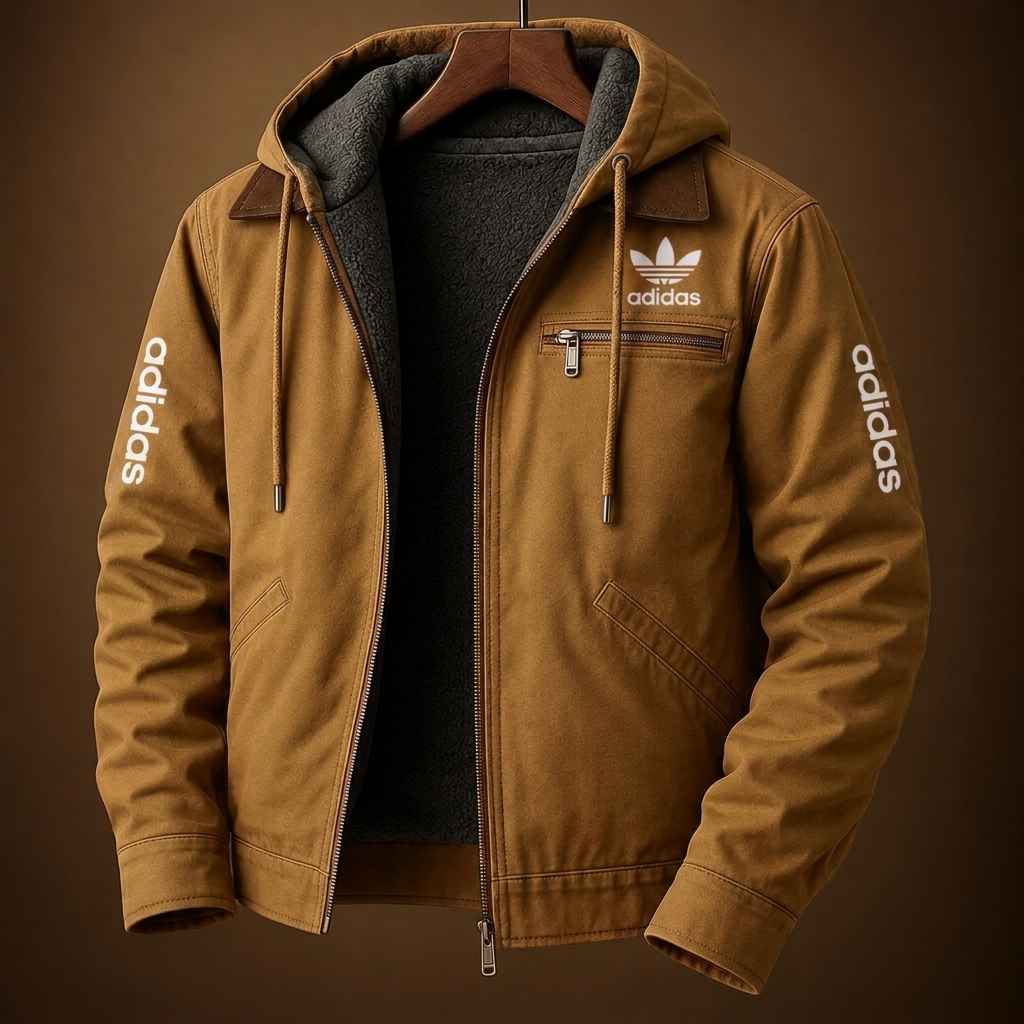 Men's Contrast-Lined Hooded Zip Jacket