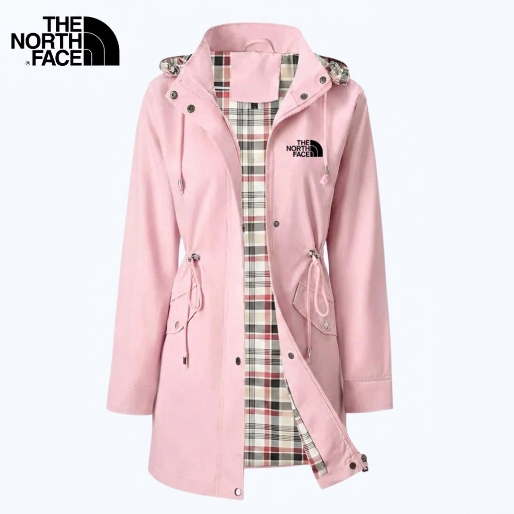 Women's Plaid-Lined Drawstring Hooded Parka