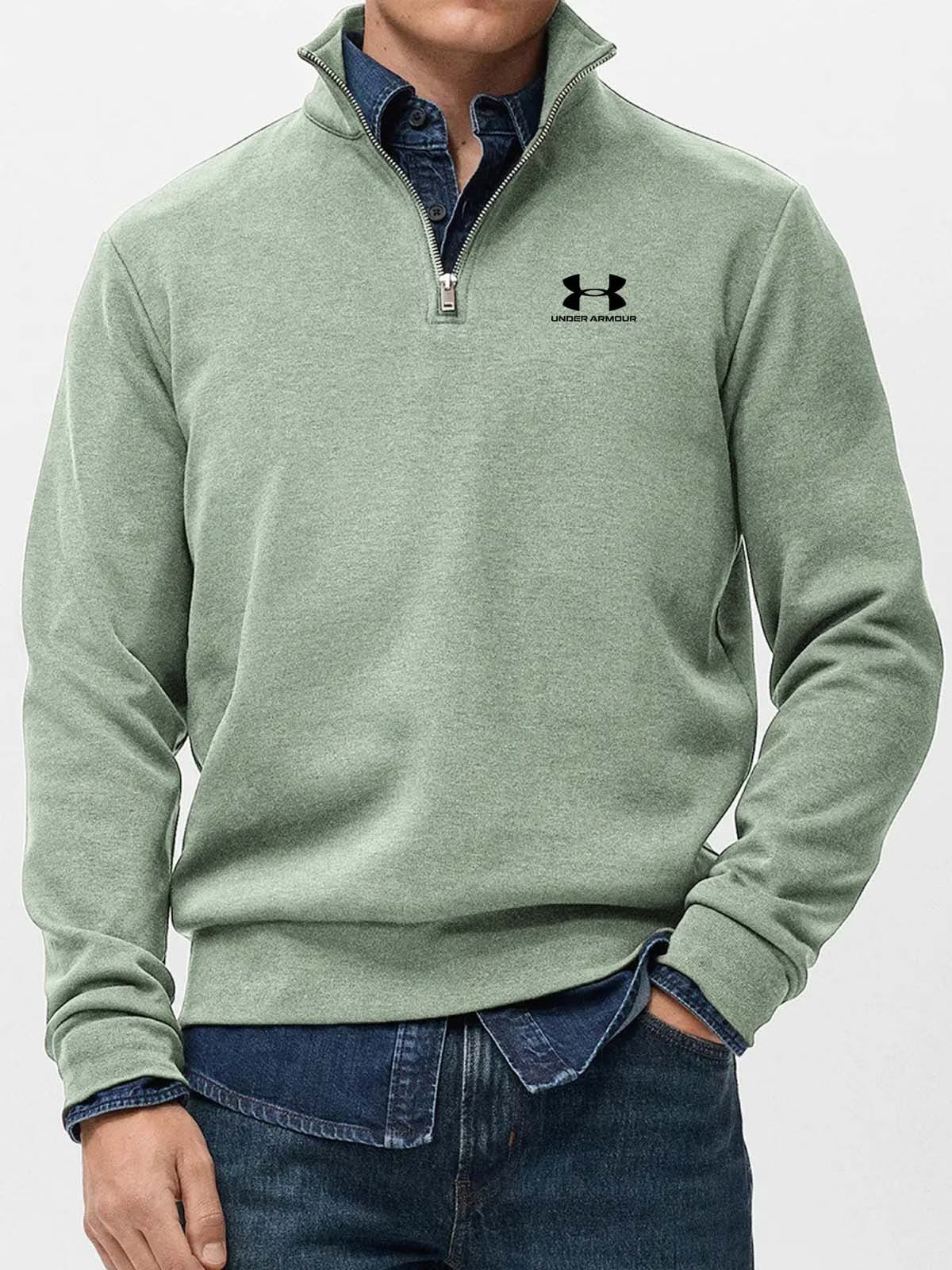 Men's Stand-Collar Quarter-Zip Pullover