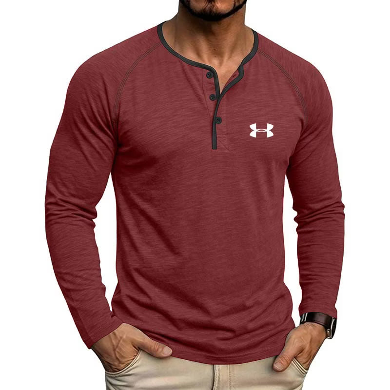 Men's Contrast-Trim Long-Sleeve Shirt