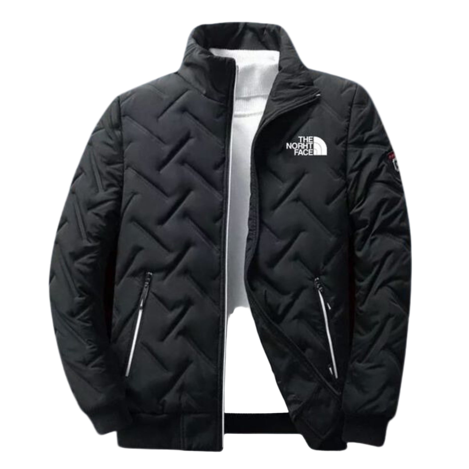 Men’s Geometric Quilted Zip-Up Jacket