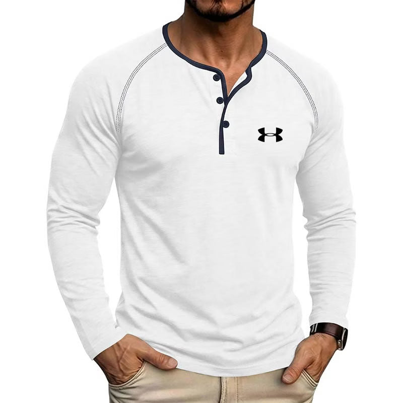 Men's Contrast-Trim Long-Sleeve Shirt